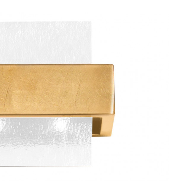 Applique murale Rettangolo Feuille d'or 2 ampoules 17cm