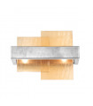 Applique murale Rettangolo Feuille d'argent 2 ampoules 24cm