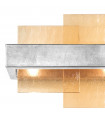 Applique murale Rettangolo Feuille d'argent 2 ampoules 24cm