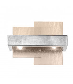 Wandleuchte Rettangolo Blattsilber 2-flammig 24cm