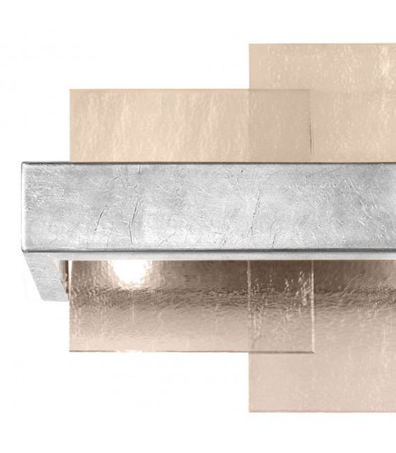 Wall light Rettangolo Silver leaf 2 bulbs 24cm
