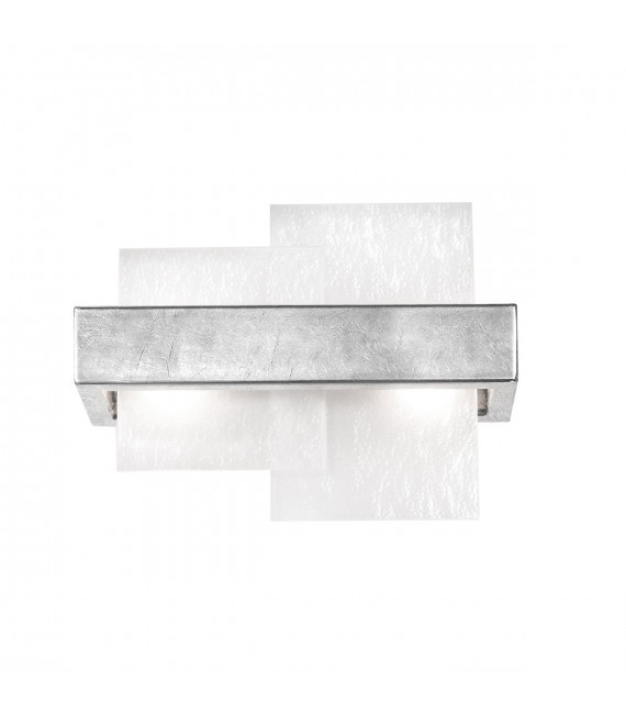 Applique murale Rettangolo Feuille d'argent 2 ampoules 24cm