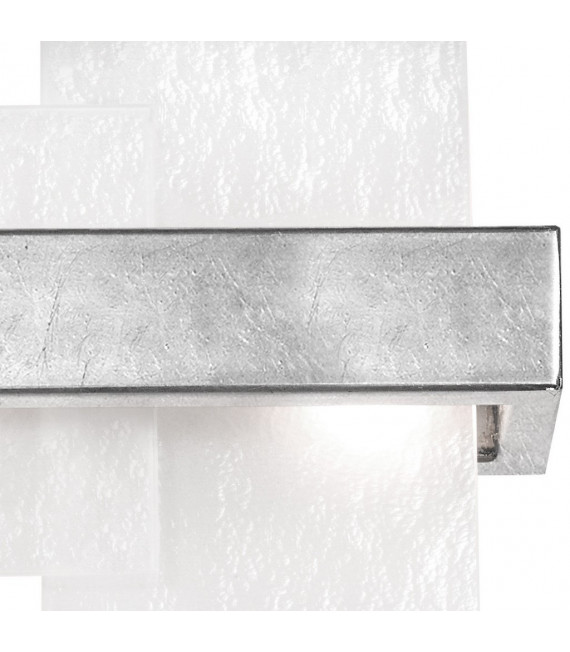 Applique murale Rettangolo Feuille d'argent 2 ampoules 24cm