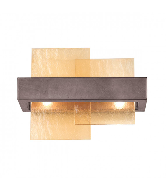 Wall light Rettangolo Brushed brown 2 bulbs 24cm