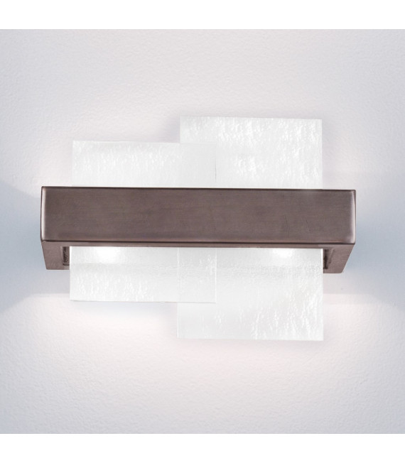 Wall light Rettangolo Brushed brown 2 bulbs 24cm