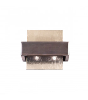 Applique murale Rettangolo Brun brossé 2 ampoules 17cm