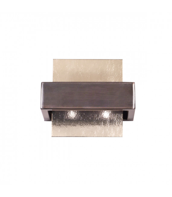 Applique murale Rettangolo Brun brossé 2 ampoules 17cm
