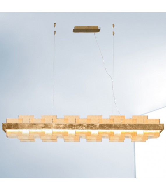Rettangolo pendant lamp 1 bulb Gold leaf