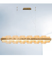 Suspension Rettangolo 1 ampoule Feuille d'or