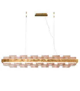 Suspension Rettangolo 1 ampoule Feuille d'or