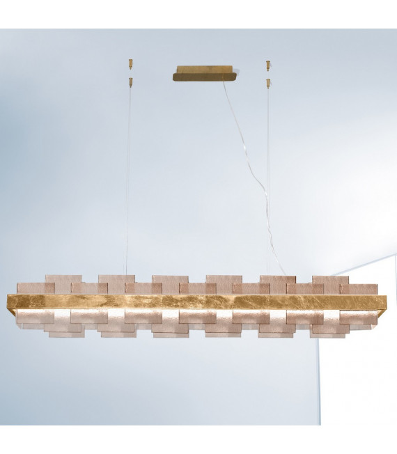 Rettangolo pendant lamp 1 bulb Gold leaf