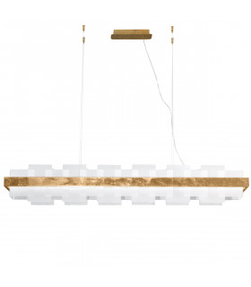 Suspension Rettangolo 1 ampoule Feuille d'or