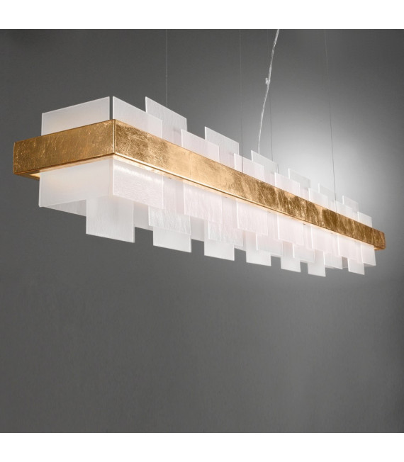 Rettangolo pendant lamp 1 bulb Gold leaf