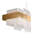 Suspension Rettangolo 1 ampoule Feuille d'or