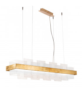 Suspension Rettangolo 1 ampoule Feuille d'or