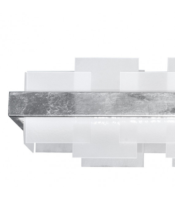 Suspension Rettangolo 1 ampoule Feuille d'argent
