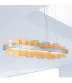 Suspension Rettangolo 1 ampoule Feuille d'argent