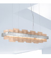 Suspension Rettangolo 1 ampoule Feuille d'argent