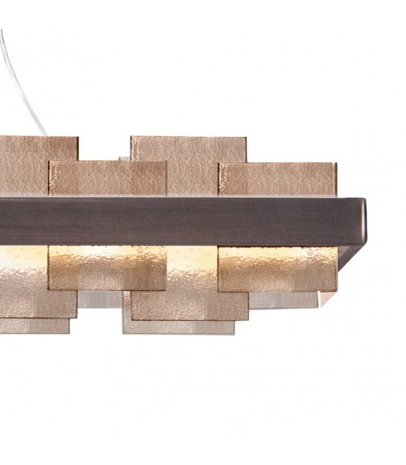 Rettangolo pendant lamp 1 bulb Brushed brown