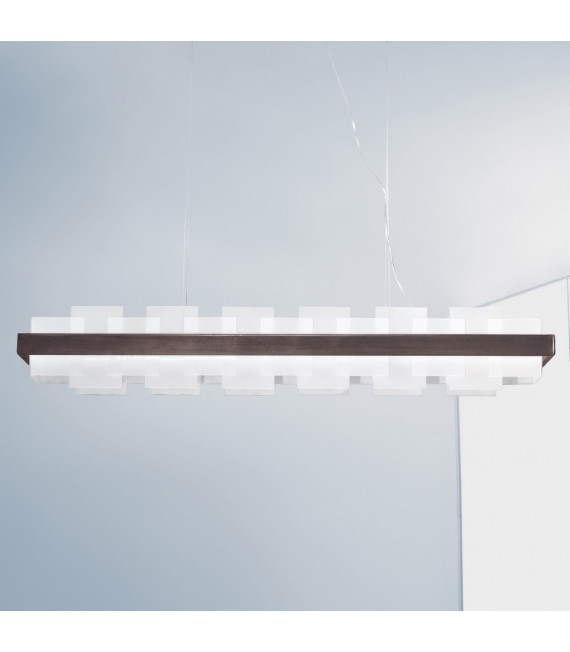 Suspension Rettangolo 1 ampoule Brun brossé