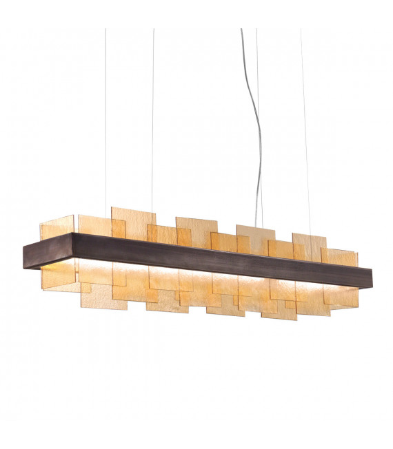 Rettangolo pendant lamp 1 bulb Brushed brown