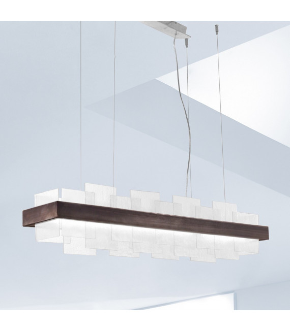 Suspension Rettangolo 1 ampoule Brun brossé