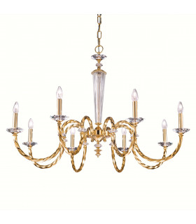 Kronleuchter ohne Lampenschirme Imperio 24 Karat Gold 8 Glühbirnen 75cm