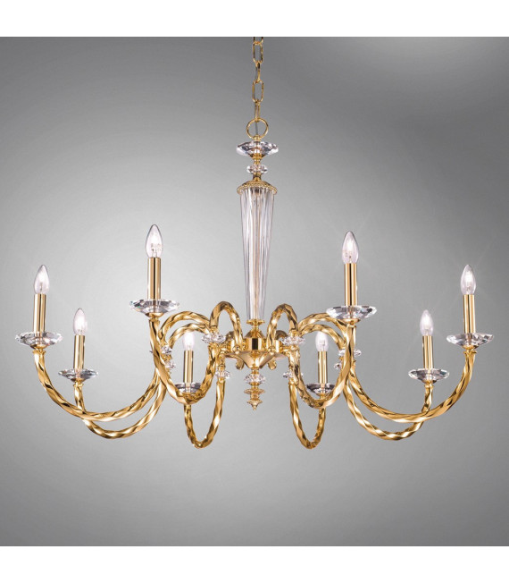 Chandelier without lampshades Imperio 24 carats gold 8 bulbs 75cm