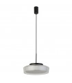 Puck bathroom ceiling light Glass, mild steel Matt black, Clear, opal