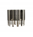 Applique design Rotunda 2 ampoules Verre,acier inoxydable,acier doux Chrome noir,Fumé
