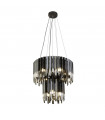 Rotunda Pendant Glass, stainless steel, mild steel Black chrome, smoked glass 9 bulbs 40cm