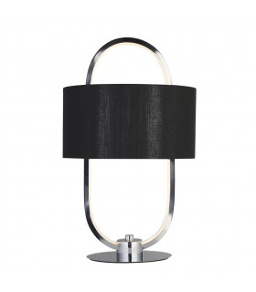Lampe de table Madrid 1 ampoule Plastique,tissu,acier doux Chrome,noir