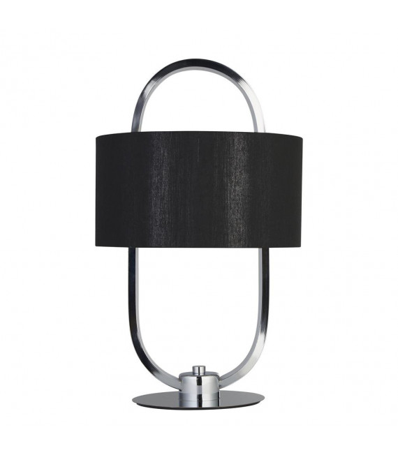 Lampada da tavolo Madrid a 1 luce Plastica, tessuto, acciaio dolce cromato, nero