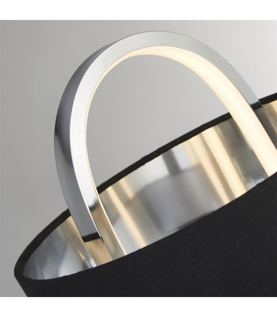 Lampe de table Madrid 1 ampoule Plastique,tissu,acier doux Chrome,noir