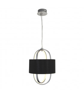 Lámpara colgante Madrid Plástico, tela, acero dulce Cromo, blanco, negro 1 bombilla 54cm