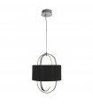 Madrid pendant light Plastic, fabric, mild steel Chrome, white, black 1 bulb 54cm