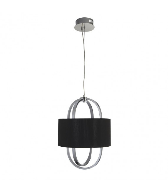 Madrid Pendelleuchte Kunststoff, Stoff, Baustahl Chrom, Weiß, Schwarz 1 Glühbirne 54cm