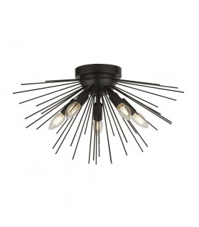 Deckenleuchte Sputnik Stahl matt schwarz 5 flammig 30cm