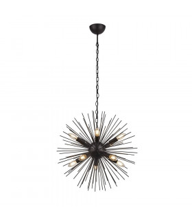 Sospensione Sputnik Acciaio dolce Nero opaco 10 lampadine 56cm