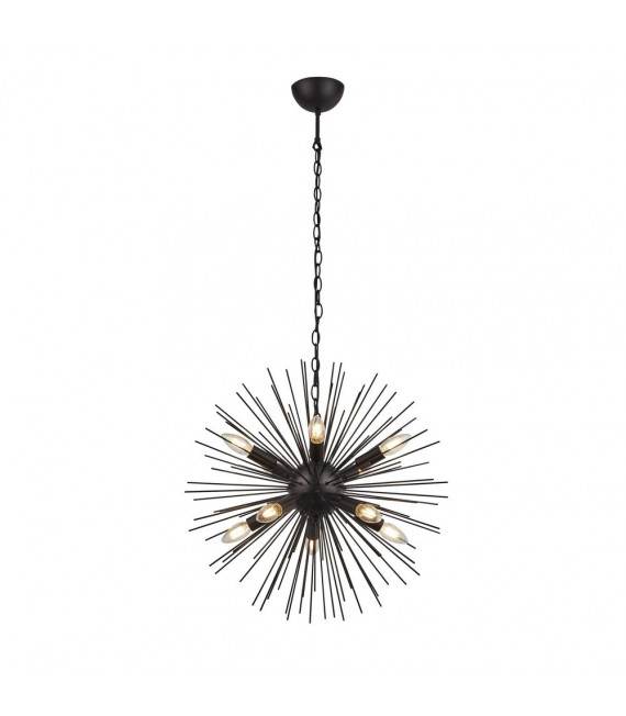 Colgante Sputnik Acero dulce Negro mate 10 bombillas 56cm