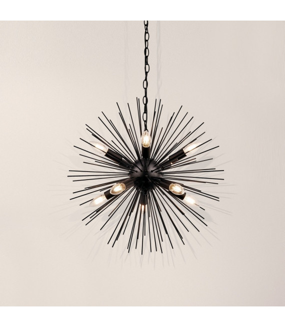 Sospensione Sputnik Acciaio dolce Nero opaco 10 lampadine 56cm