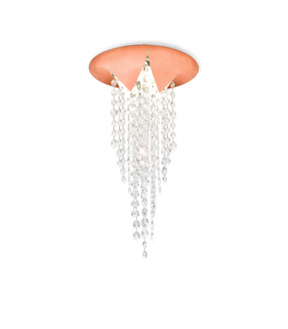 Plafoniera design in ghisa 1 lampadina rame