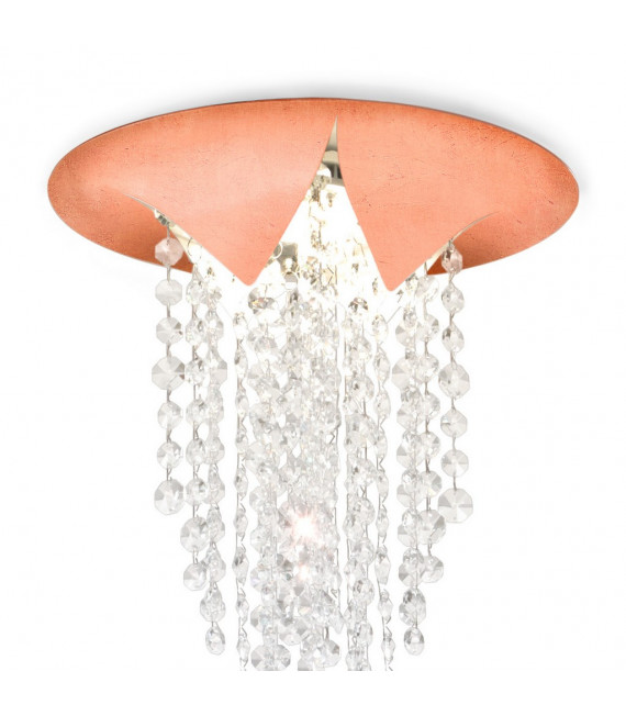 Plafón diseño hierro fundido 1 bombilla cobre