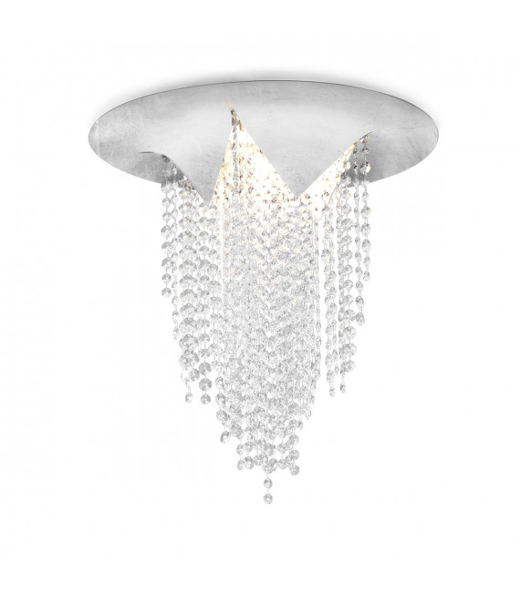 Plafonnier Design Fonte 4 ampoules Argent