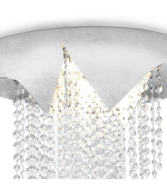 Plafonnier Design Fonte 4 ampoules Argent