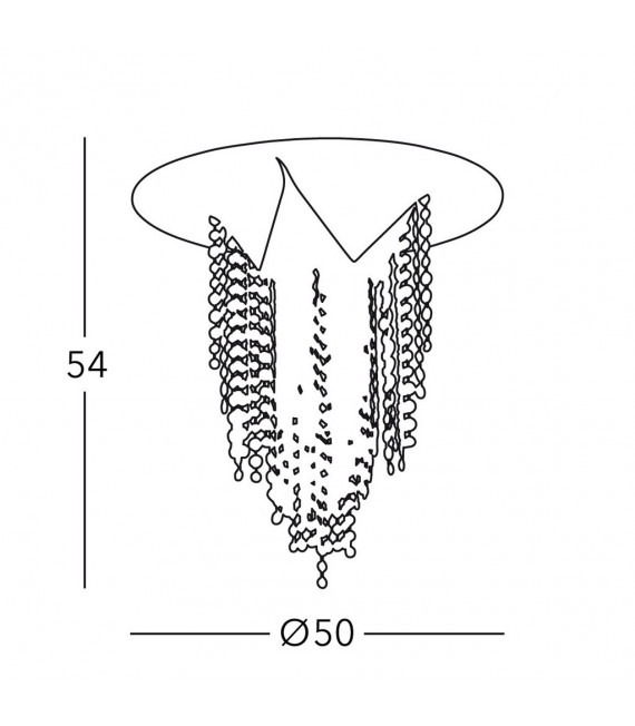 Plafoniera design in ghisa 4 lampadine argento