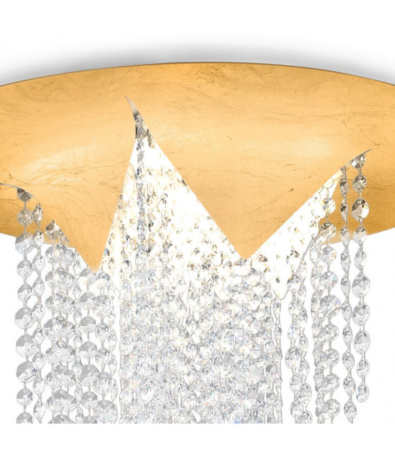 Plafoniera di design in ghisa 4 lampadine oro