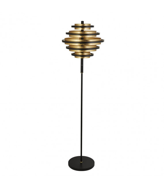 Integrierte LED-Stehlampe Hive Weichstahl, Aluminium Messing poliert, Gold, Mattschwarz 5 Glühbirnen 148 cm