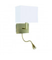 Lampe avec abat jour Wall Abat jour en tissu Laiton antique 1 ampoule 25cm