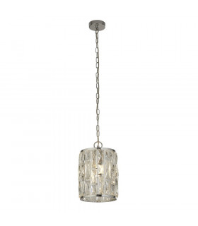 Jewel Pendant Mild Steel Chrome 1 bulb 31cm